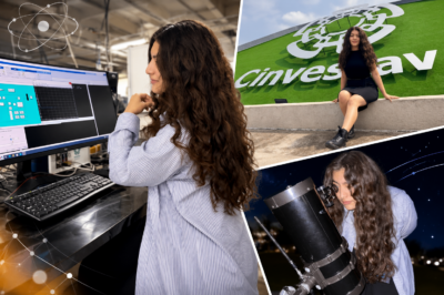 Collage de Diana Trigueros Moreno, estudiante de la UAEH, durante actividades de investigación científica, una estancia en el Cinvestav y observación astronómica, tras convertirse en la primera mexicana aceptada en el Particle Physics Summer Student Programme