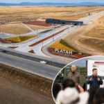 Vista aérea del Parque Industrial, Logístico, Comercial y de Servicios PLATAH, ubicado en Villa de Tezontepec, Hidalgo, considerado uno de los proyectos estratégicos para el desarrollo económico de la entidad y beneficiado por la futura conectividad del tren AIFA-Pachuca.