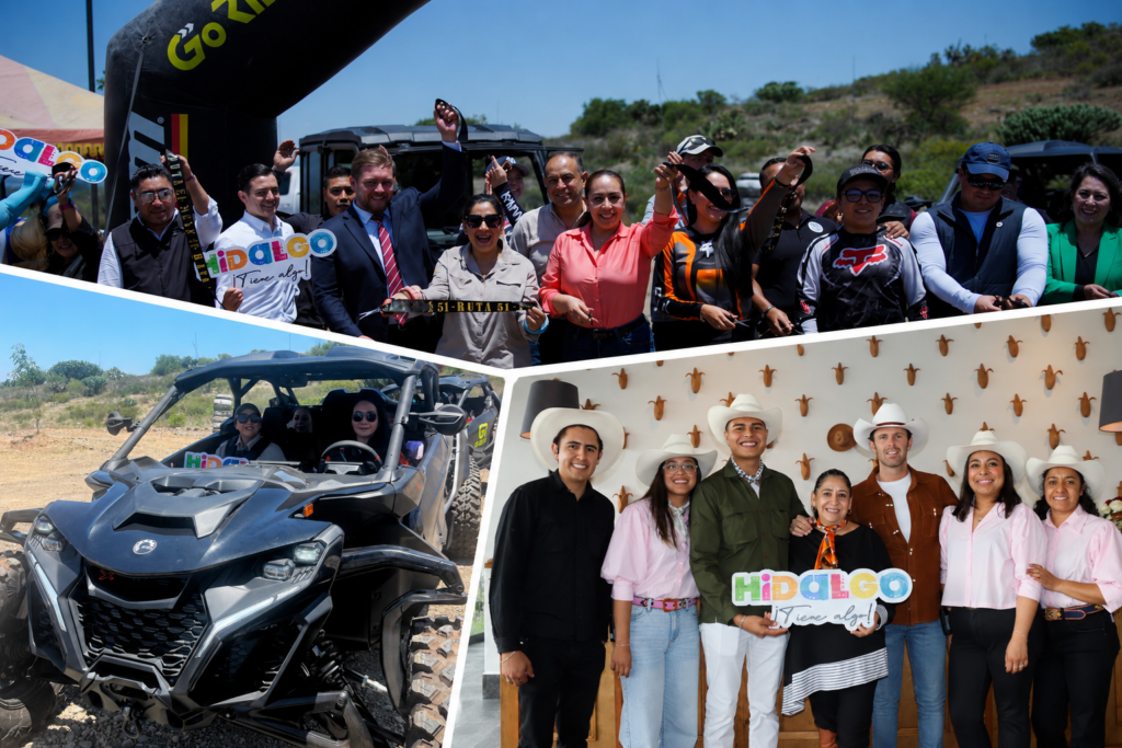 Representantes del sector turístico y autoridades de Hidalgo durante la inauguración de un nuevo proyecto turístico, reflejo del crecimiento de la inversión en hoteles, cabañas, glampings y experiencias de naturaleza en la entidad.