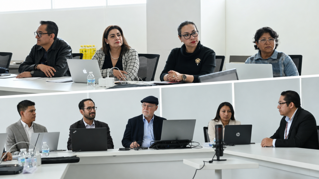 Integrantes del comité evaluador participan en una reunión de trabajo para revisar proyectos de aspirantes a becas posdoctorales.