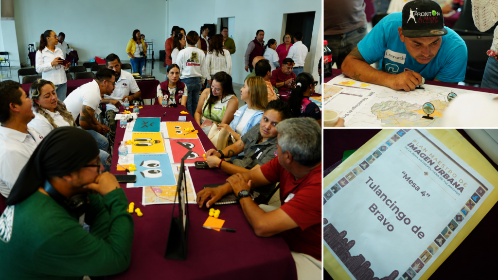 Participantes del taller diagnóstico analizan mapas y comparten propuestas para elaborar el Plan Maestro de Imagen Urbana de la Zona Metropolitana de Tulancingo.