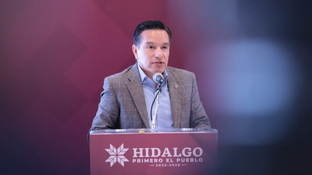 Carlos Henkel Escorza, secretario de Desarrollo Económico de Hidalgo, durante una conferencia en la que adelantó que el próximo paquete de inversiones será anunciado antes de diciembre.